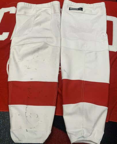2 sets Reebok CCM Edge  Red Wings NHL Pro Stock Hockey Socks XL game Used 31"