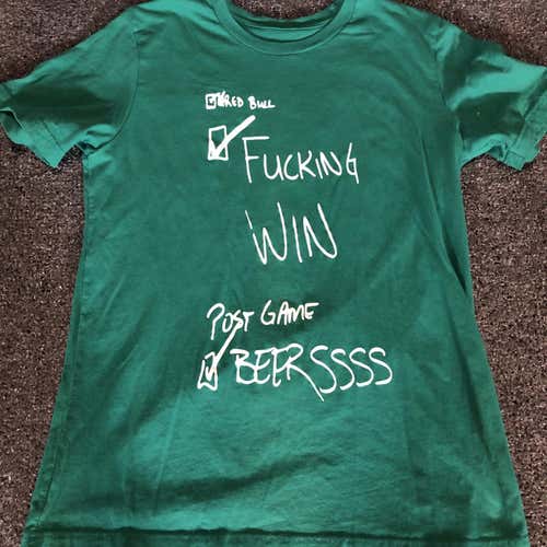 Green Barstool Sports Dallas Stars Playoff Locker Room Checklist T-Shirt M