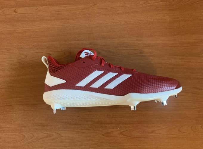 Adidas Afterburner V Metal Men’s Baseball Cleats Size 12 Red/White   “New”