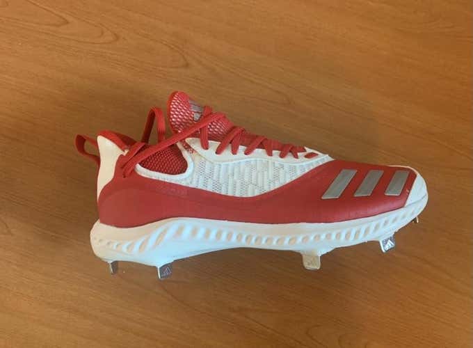 Adidas Icon V Bounce Iced Out Metal Men’s Baseball Cleats  Men’s Size: 9 1/2  Red/White  “New”