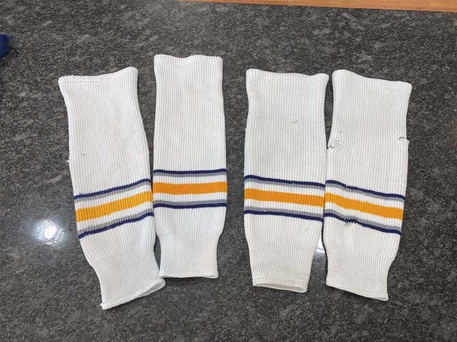 Avalanche Bundle Set Hockey Socks White With Blue & Yellow