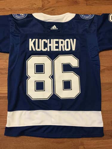 NEW Nikita Kucherov Tampa Bay Lightning Home Jersey (Stanley Cup Final Patch) Size 50/M