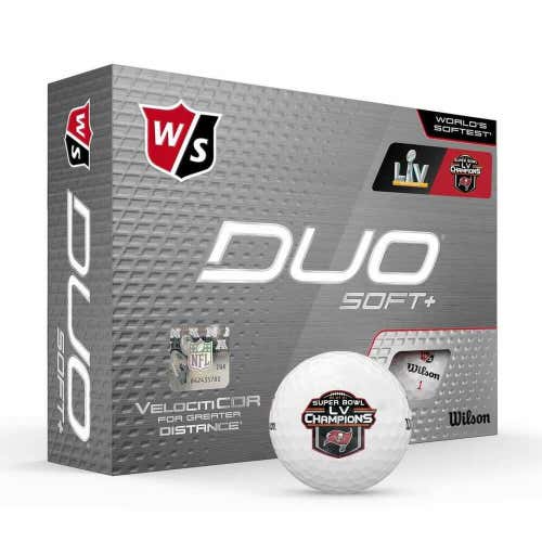 New Wilson Staff Super Bowl LV Champions Duo Soft+ Golf Balls Tampa Bay