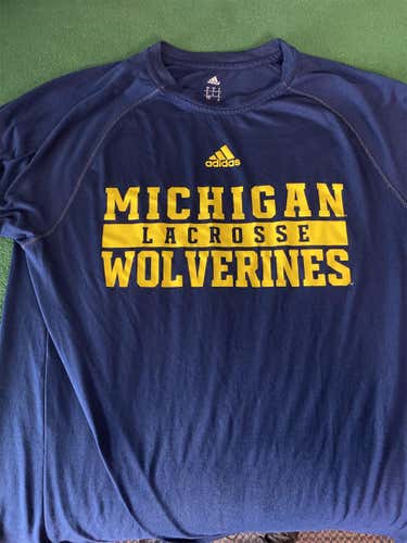 Michigan Lacrosse Blue Adult Small Adidas ShootingShirt