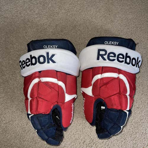 Washington Capitals Steve Oleksy Reebok pro stock used gloves