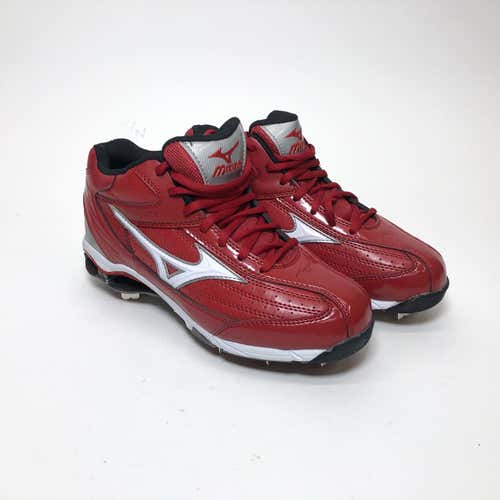Red Mizuno 9-Spike Classic Mid G5 Cleats (SIZE 8)
