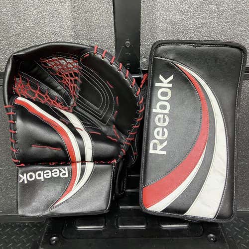Senior Goalie Glove + Blocker Set • REEBOK Premier 9K Pro • Black Red White