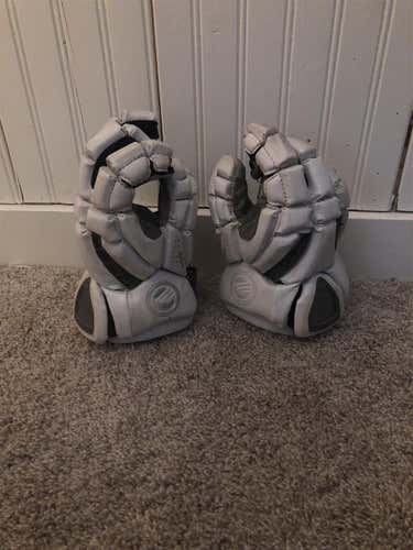 White Used Player's Maverik Rome RX3 12" Lacrosse Gloves
