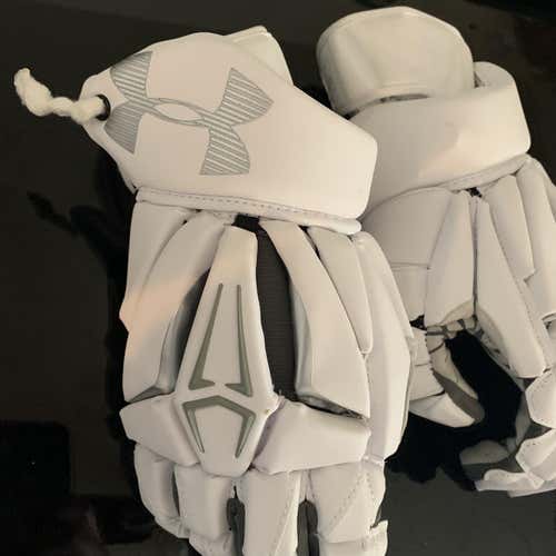 White New Player's Under Armour Command Pro 2 12" Lacrosse Gloves