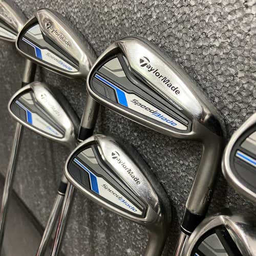 Men’s Golf Iron Set AW-4 • Taylormade Speedblade HL RH • Uniflex Steel (Stiff/ Reg) • Gun Metal Grey