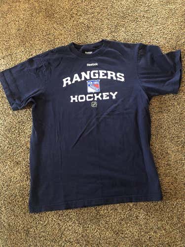 Blue New York Rangers Reebok T Shirt.