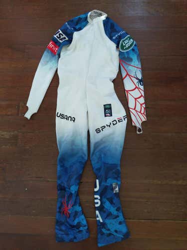 US Ski Team World Championships Suit, Unisex Used Medium Spyder Ski Suit FIS Legal