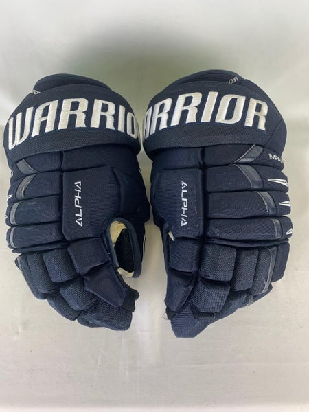 Navy Used Senior Warrior Alpha DX Pro Gloves 14" Pro Stock- Jacksonville Icemen ECHL