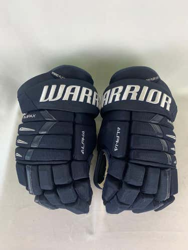 Navy Used Senior Warrior Alpha DX Pro Gloves 15" Pro Stock- Jacksonville Icemen ECHL