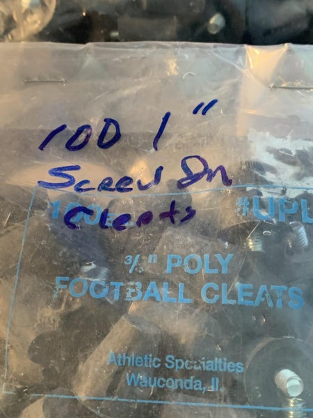 Black New Adult Men'sDetachable Cleats Bag of 100 1 inch screwins
