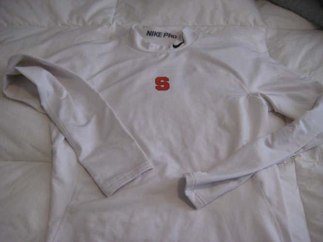 Nike Syracuse team issued lacrosse long sleeve mock PRO Hyperwarm M medium