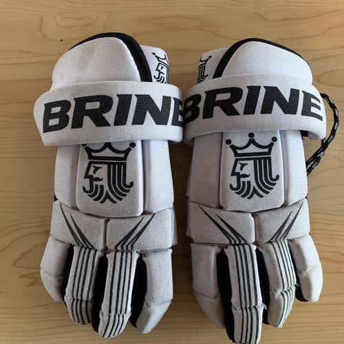 White Used Player's Brine Uprising 2 13" Lacrosse Gloves