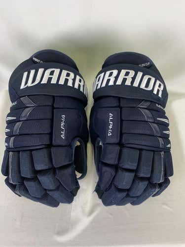 Navy Used Senior Warrior Alpha DX Pro Gloves 15" Pro Stock- Tulsa Oilers ECHL