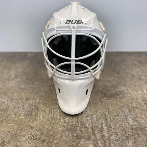 White Senior Bauer NME VTX Pro Stock Goalie Mask