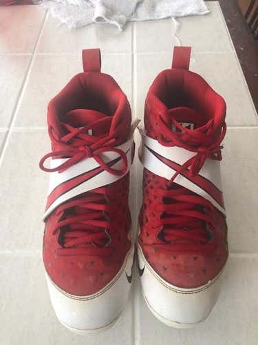 Red Used Youth Men's Size 7.5 (Women's 8.5) Metal Nike High Top Trout