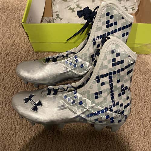 Silver Men's Molded Cleats High Top