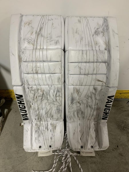 White Used Senior 34" Vaughn Pro V Elite Goalie Leg Pads