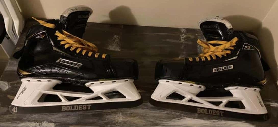 Used Senior Bauer Supreme 2S Pro Goalie Skates Extra Wide Width Size 10.5