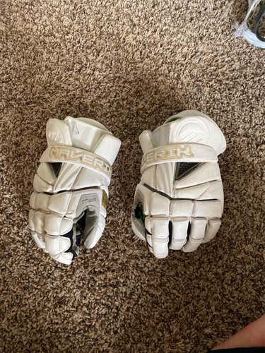 White Used Player's Maverik Max 13" Lacrosse Gloves