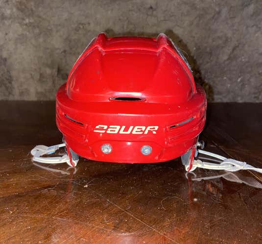 Red Used Medium Bauer Re-Akt 75 Pro Stock Helmet