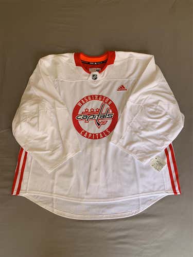 New MIC Pro Stock Adidas Washington Capitals Goalie Cut Jersey 60G