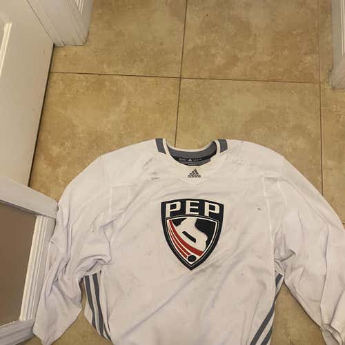 White Adult Goalie Cut Adidas Pro Stock Jersey