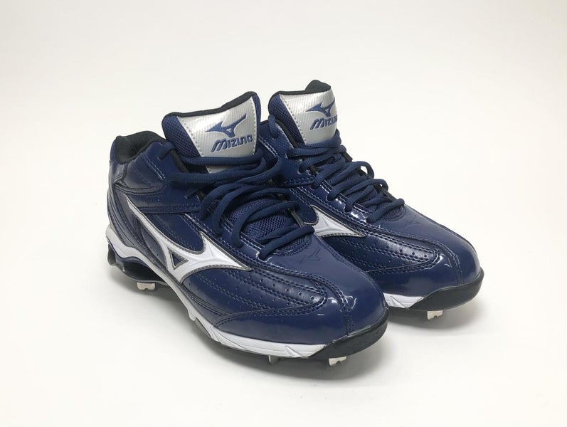 Blue Mizuno 9-Spike Classic Mid G5 Cleats (SIZE 8)