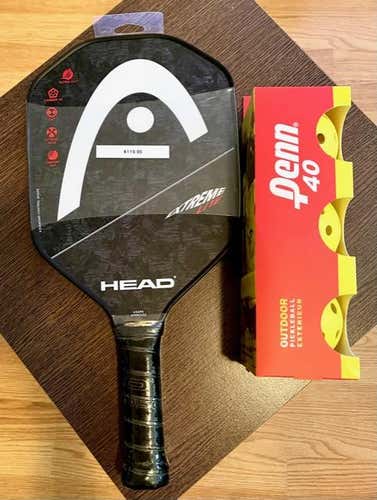 New HEAD Extreme Lite Pickleball Paddle w/Free Pack of Pickleballs