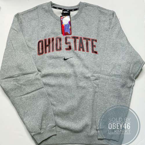 Nike Ohio State Pullover Grey Crewneck Sweater  Sizes XL New