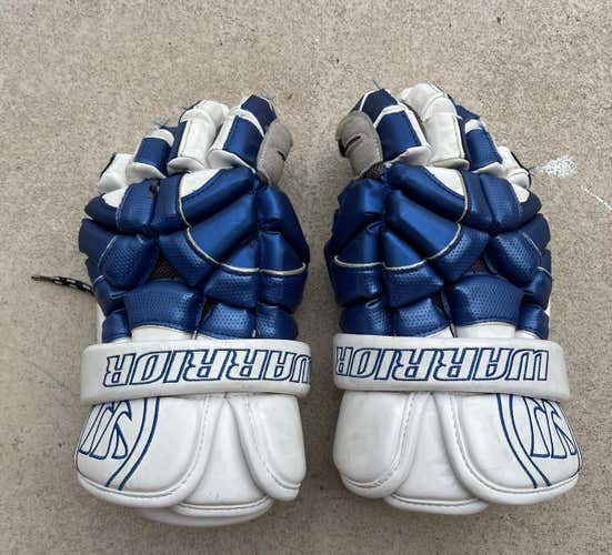 Blue Used Player's Warrior MD4S 13" Lacrosse Gloves