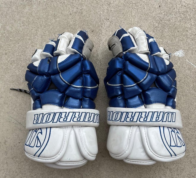Blue Used Player's Warrior MD4S 13" Lacrosse Gloves