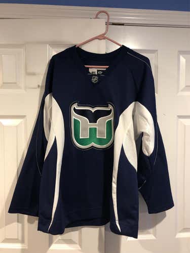 Hartford Whalers Blue Adult Large Reebok Jersey