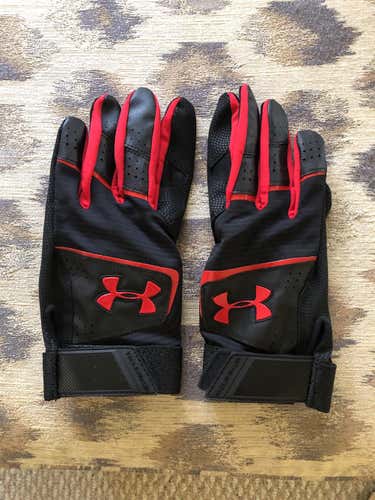 Black New Adult XL Under Armour clean up Batting Gloves