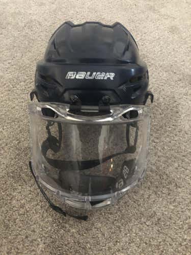 Blue Used Medium Bauer Re-Akt 95 Helmet