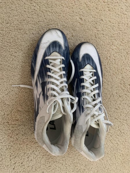 Nike Vapor Speed 2 White/Navy Blue Lacrosse Cleats NO BOX