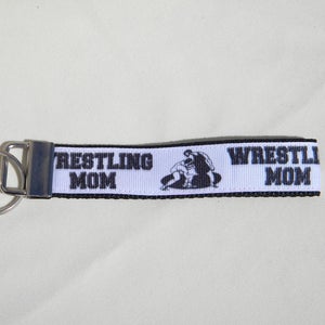 Handcrafted Wrestling Mom Key Chain Wristlet NEW