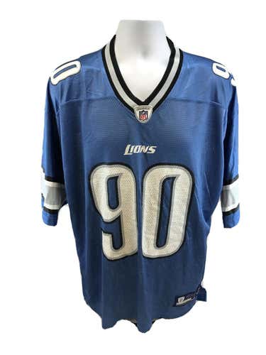 NFL On Field Reebok Men's Blue Detroit Lions #90 SUH Jersey Sz L