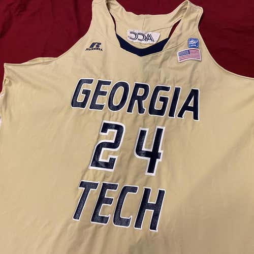 #24 Georgia Tech Game Used / Worn Basketball Gold Adult XXL Other Jersey
