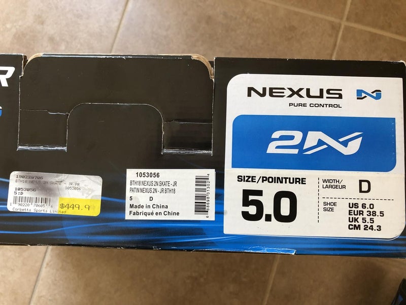 Used(Like new) Junior Bauer Nexus 2N Hockey Skates Regular Width Size 5D