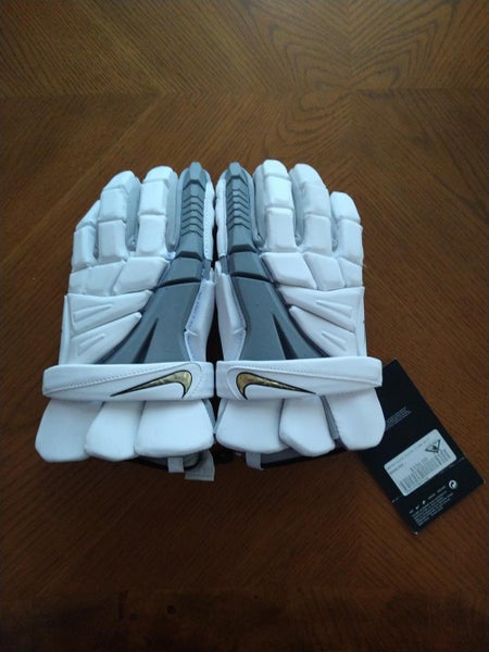 New (white with grey) Nike Vapor Elite Lacrosse Gloves 13" (Large)