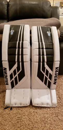 White Used Senior 35" Vaughn Velocity VE8 Goalie Leg Pads