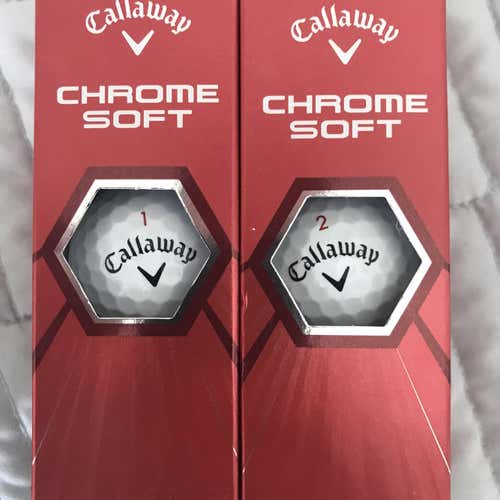 White New Callaway Chrome Soft 6 Pack Balls