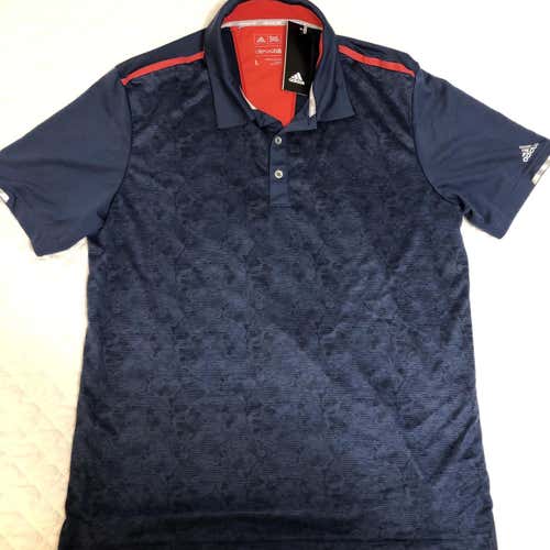 NEW Navy Blue Adult Large Adidas Climachill Golf Polo Shirt Large