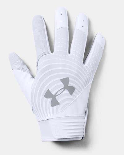 white New Youth M/medium Under Armour Harper Hustle Batting Gloves 1341984-100