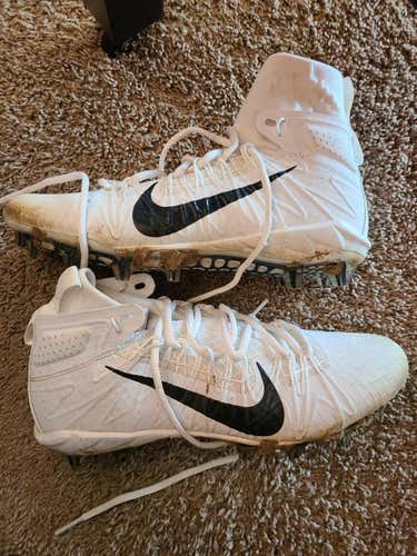 White Used Adult Men's Size 9.0 (Women's 10) Molded Cleats Nike